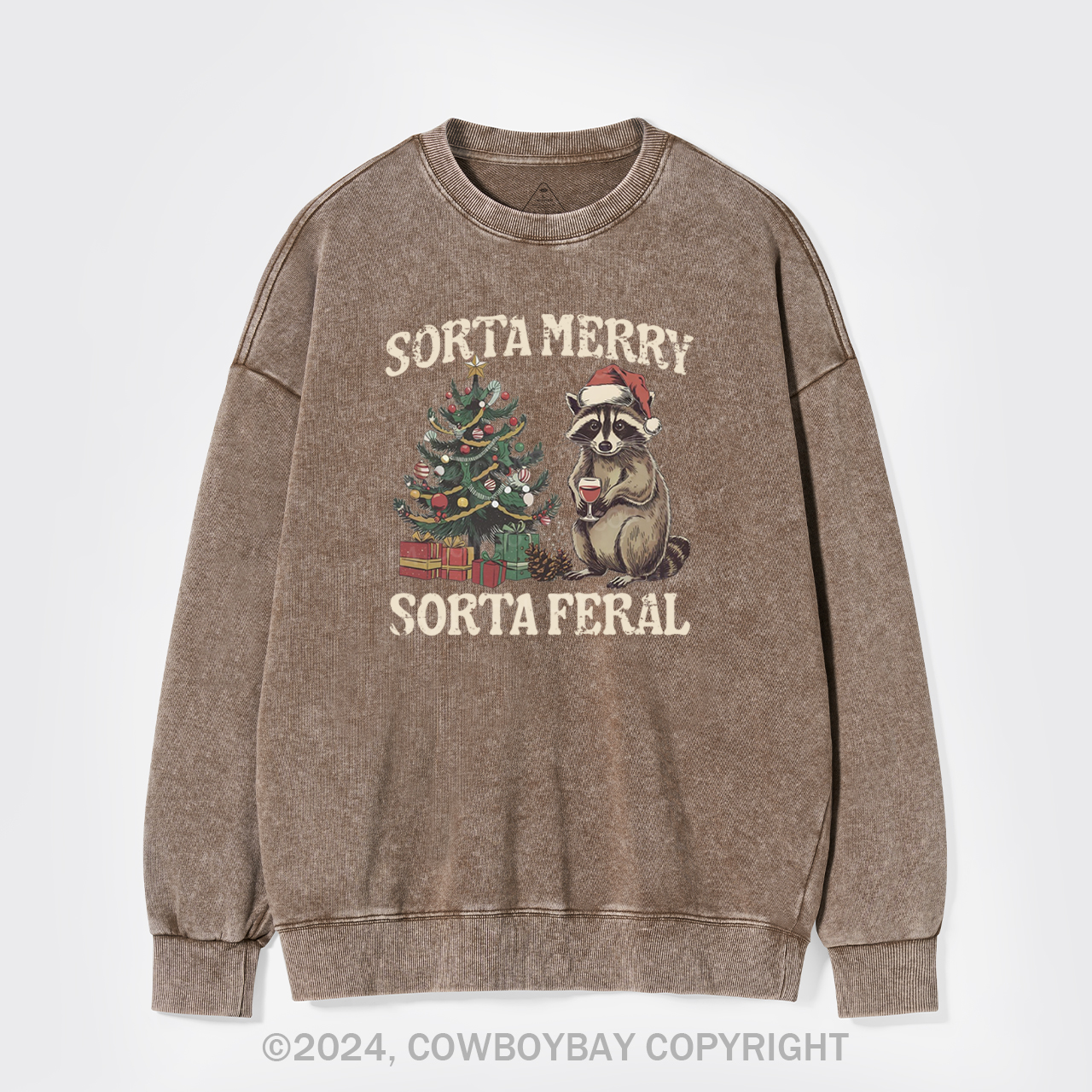 Sorta Merry Sorta Feral Washed Sweatshirts