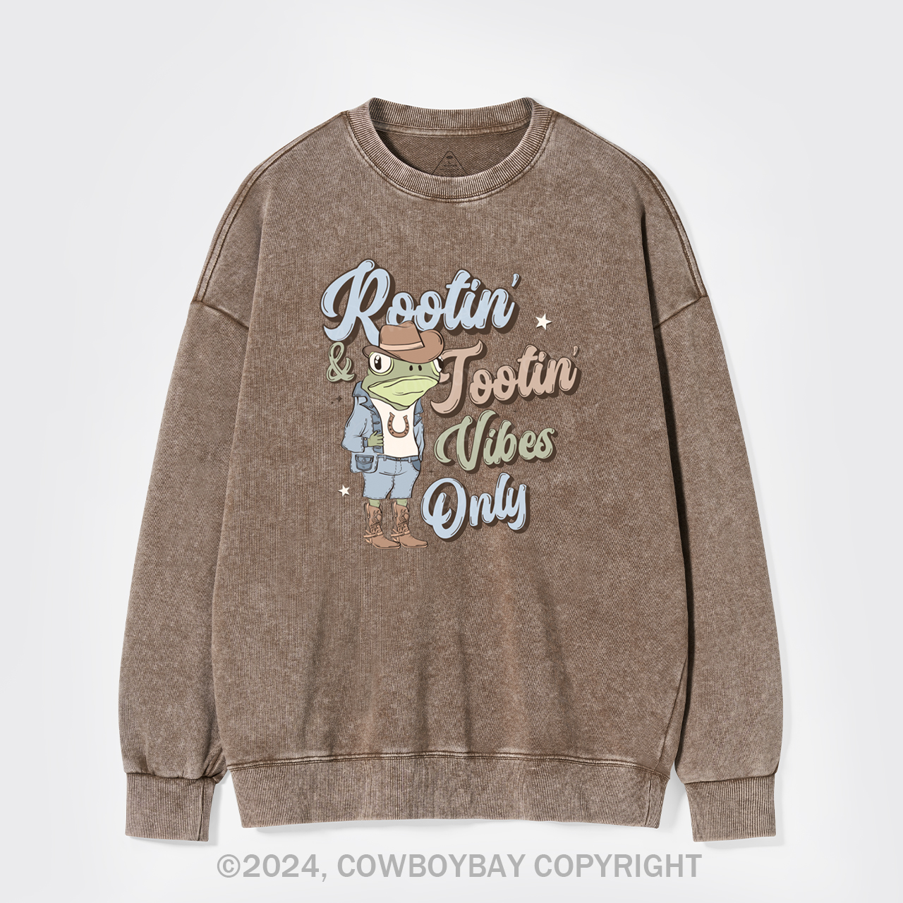 Rootin' And Tootin' Vibes Only Washed Sweatshirts