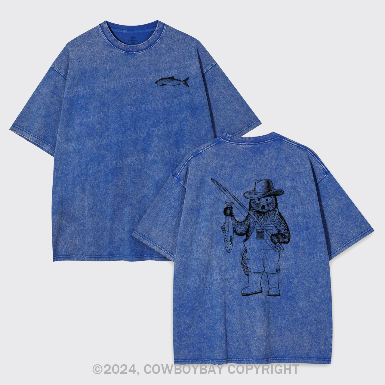 Fishing Bear Garment-dye Tees