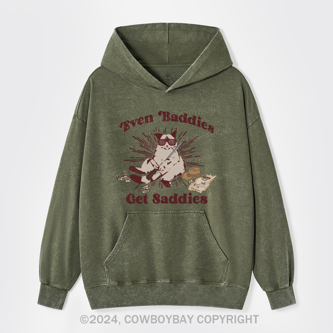 Even Baddies Get Saddies Garment-Dye Hoodies