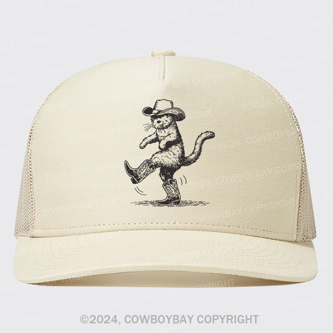 Cowboy Cat Looking for Fish Trucker Hat