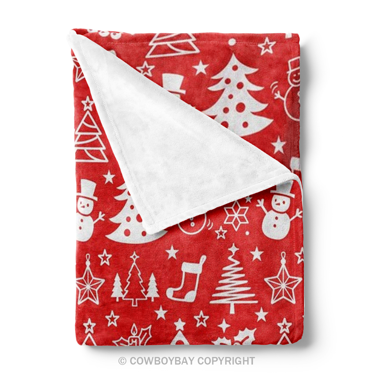 Christmas Snowmen Blanket_Red