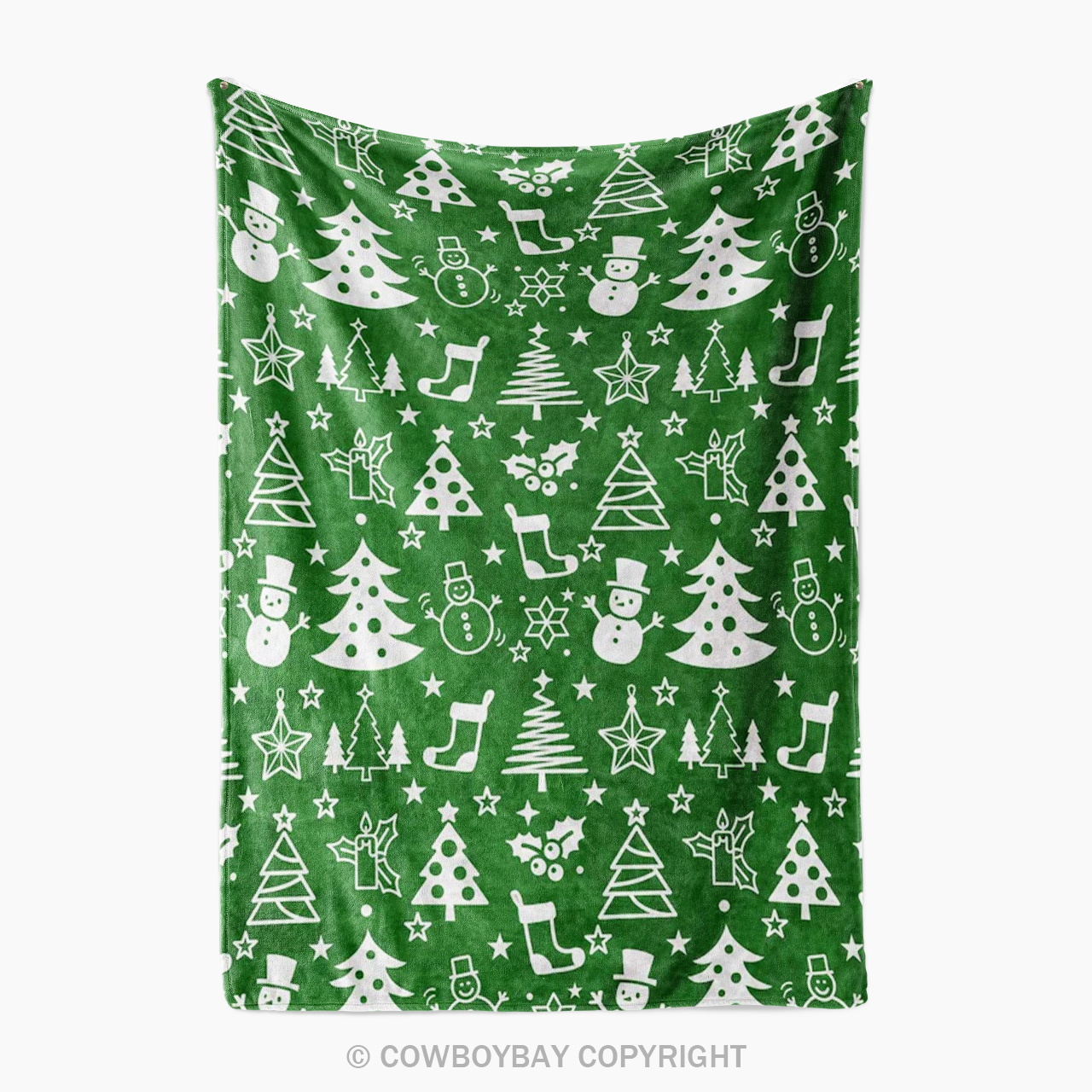 Christmas Snowmen Blanket_Green