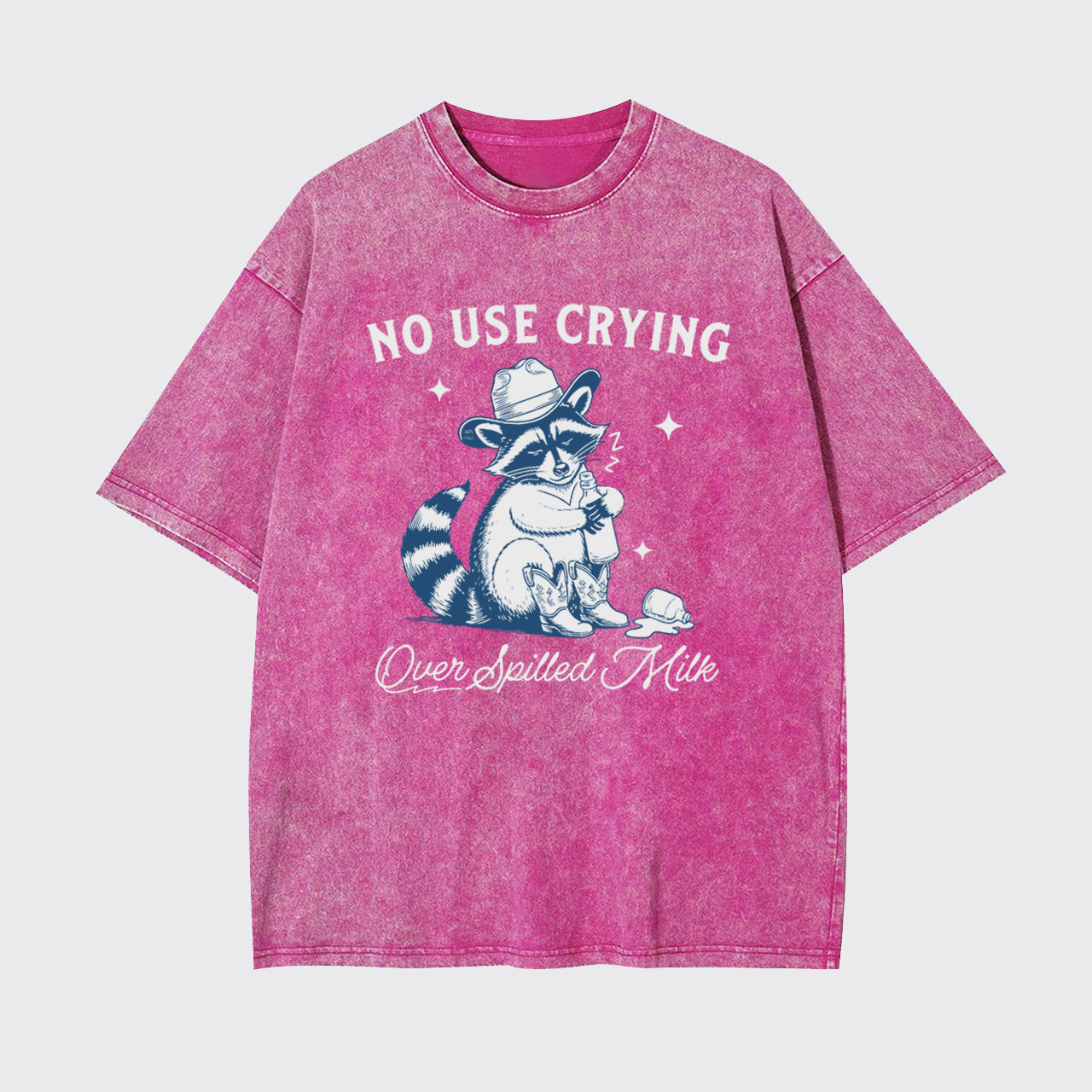Funny Raccoon-No Use Crying Over Spilled Milk Garment-dye Tees