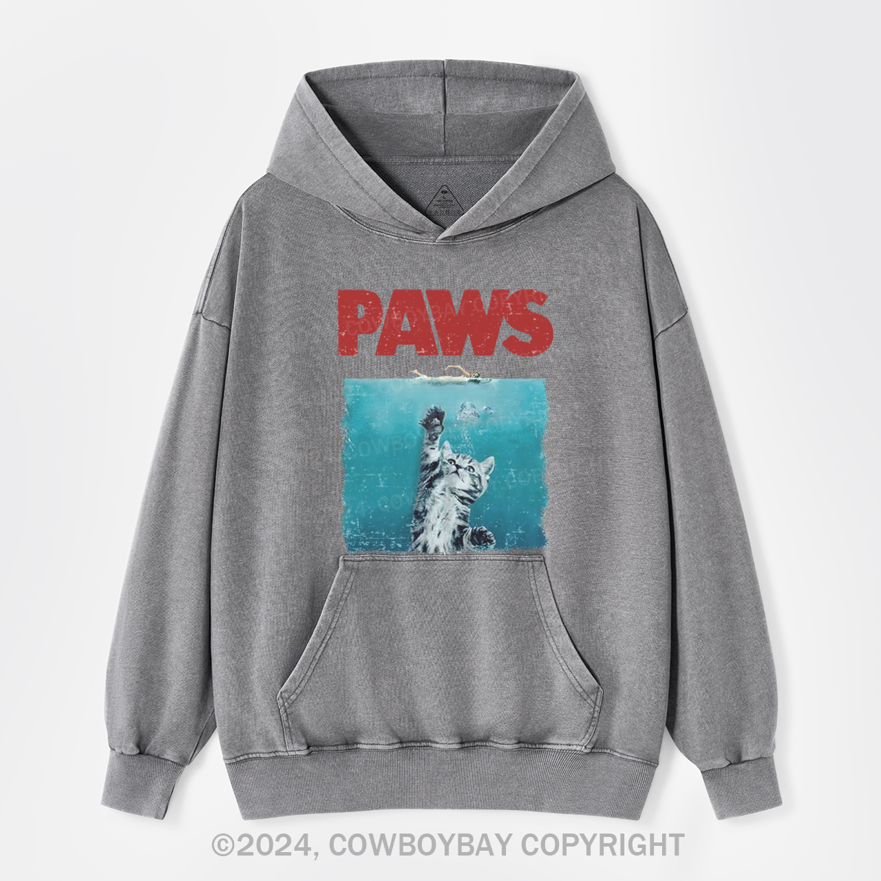 Paws Kitten Jaws Garment-Dye Hoodies