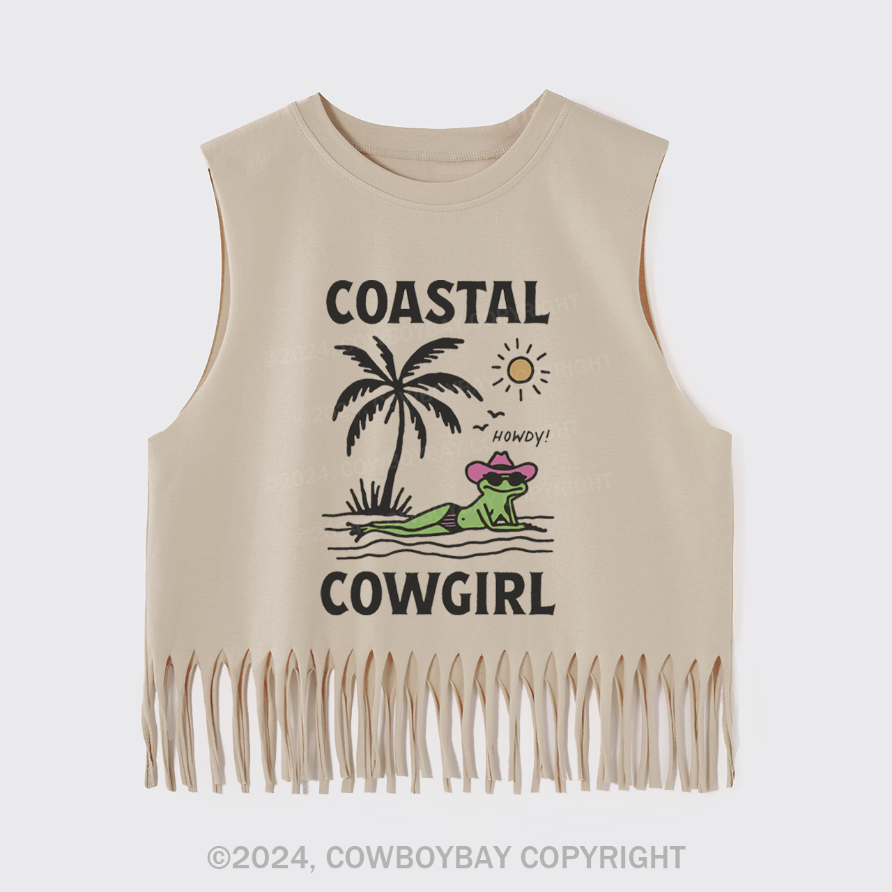 Coastal Cowgirl Frog Fringe Tank