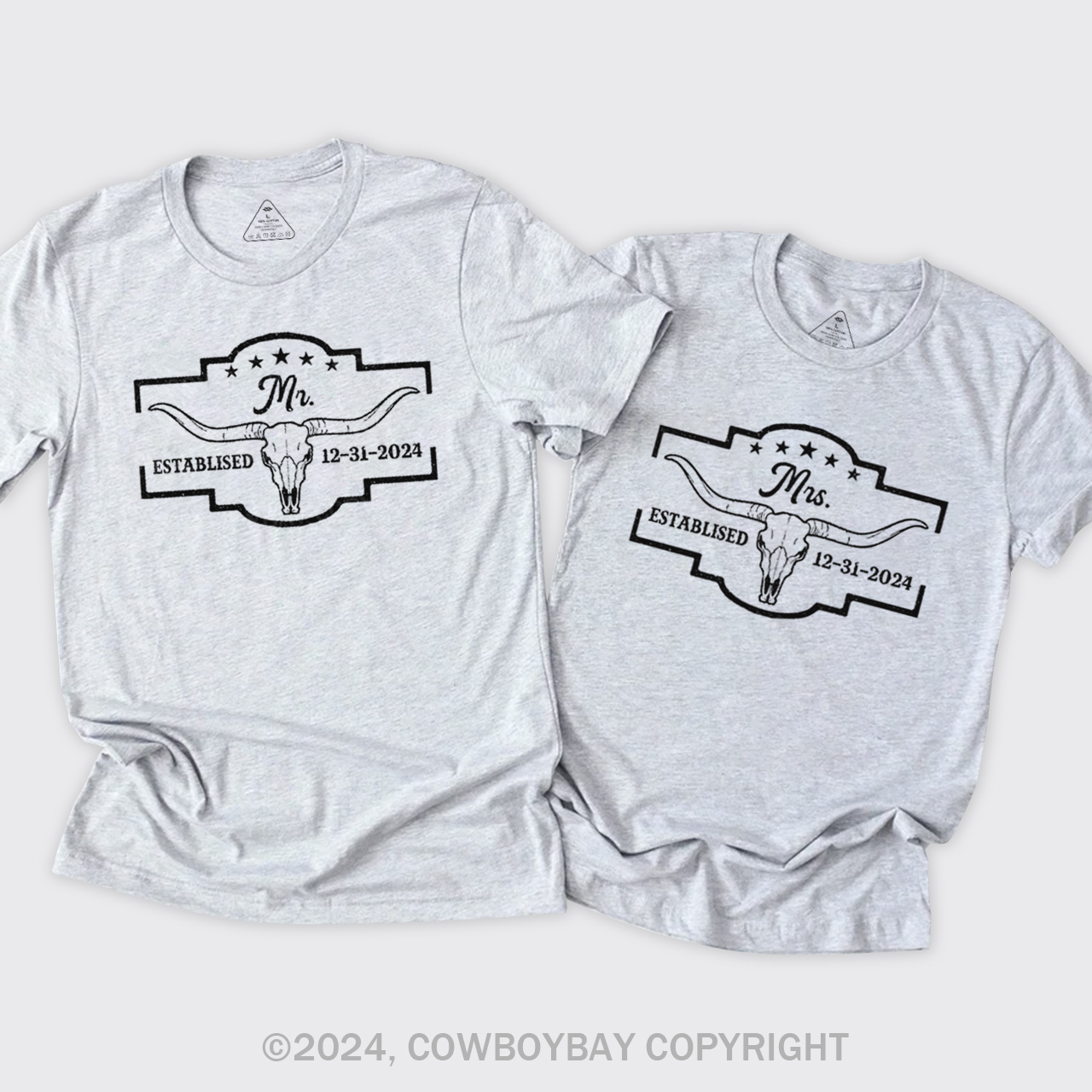 Mr and Mrs Western Couples T-Shirts