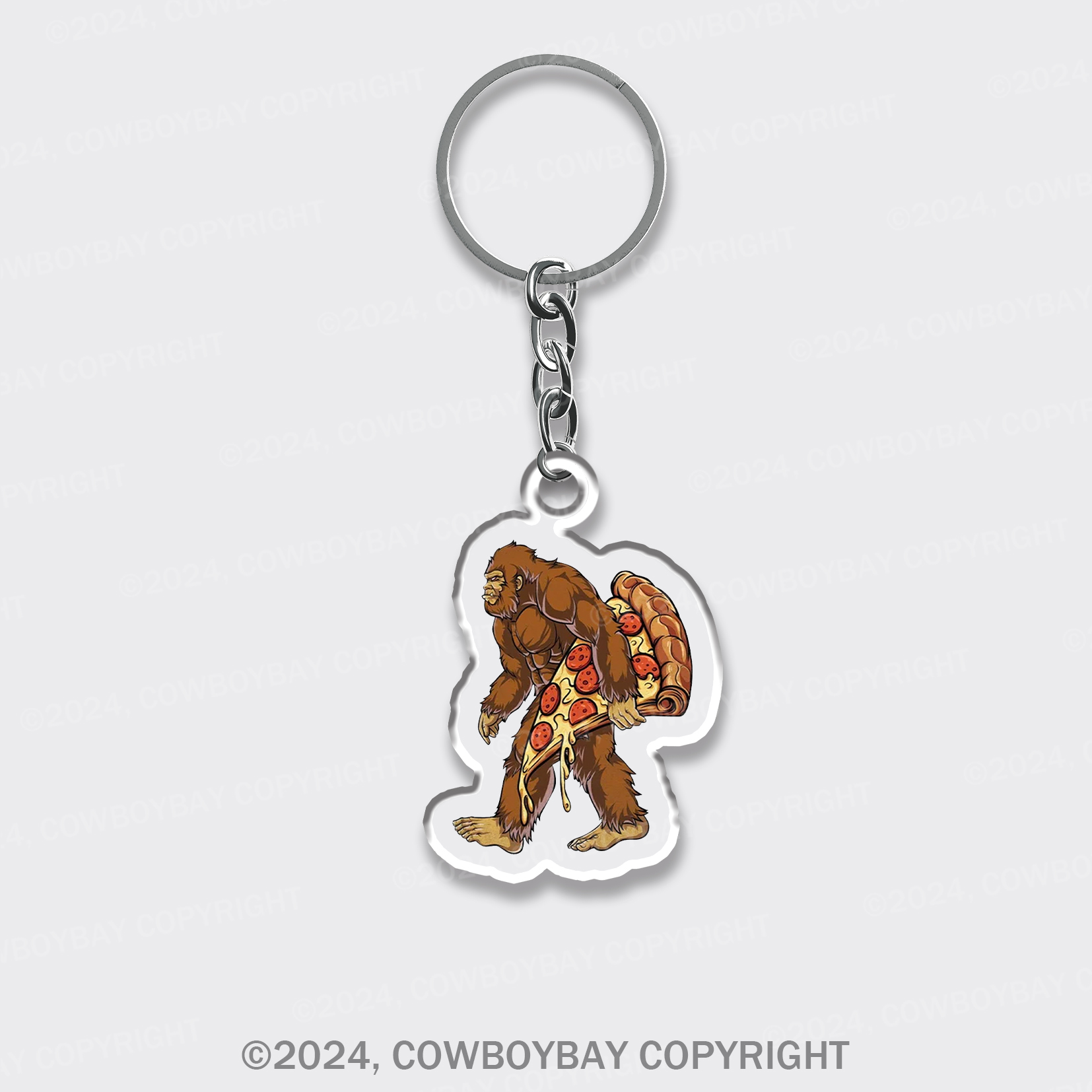 Bigfoot Pizza Keychain