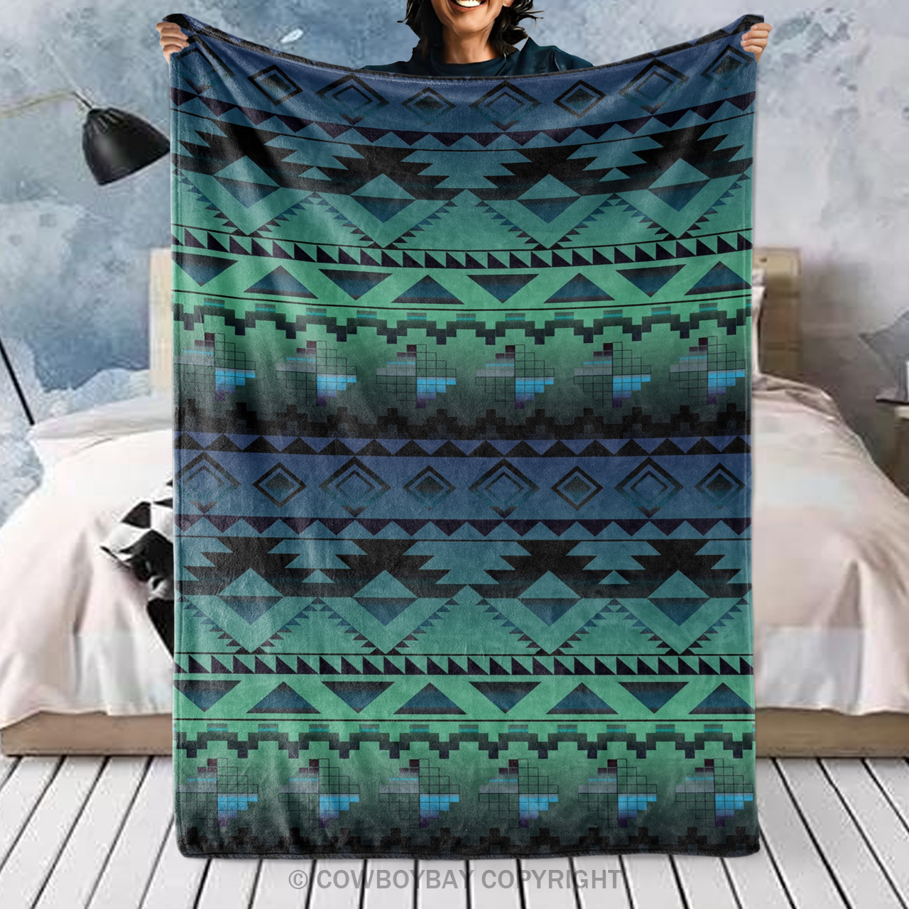 Ethnic Geometric Pattern Blanket