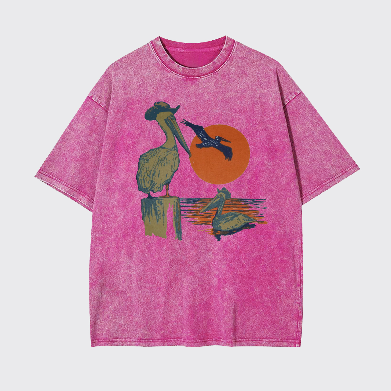 Western Sunset Cowboy Pelican Garment-dye Tees