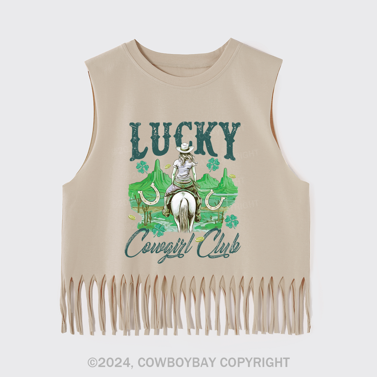 Lucky Cowgirl Club Fringe Tank