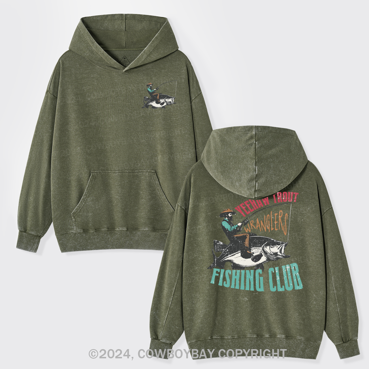Trendy Western Fishing Club Garment-Dye Hoodies