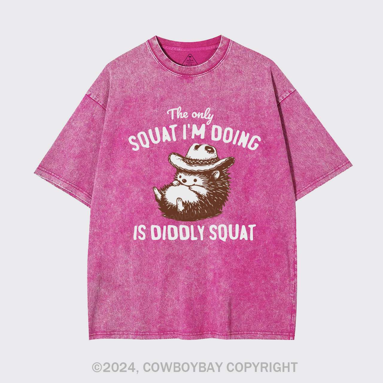 Funny Cowboy Racoon In Vintage Style Garment-dye Tees
