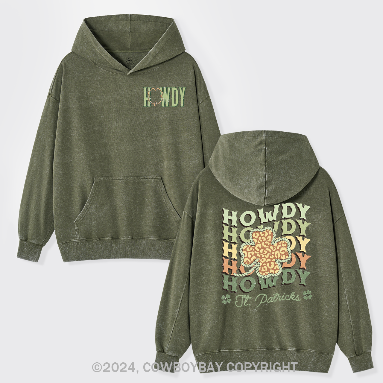 Howdy St Patrick's Day Garment-Dye Hoodies