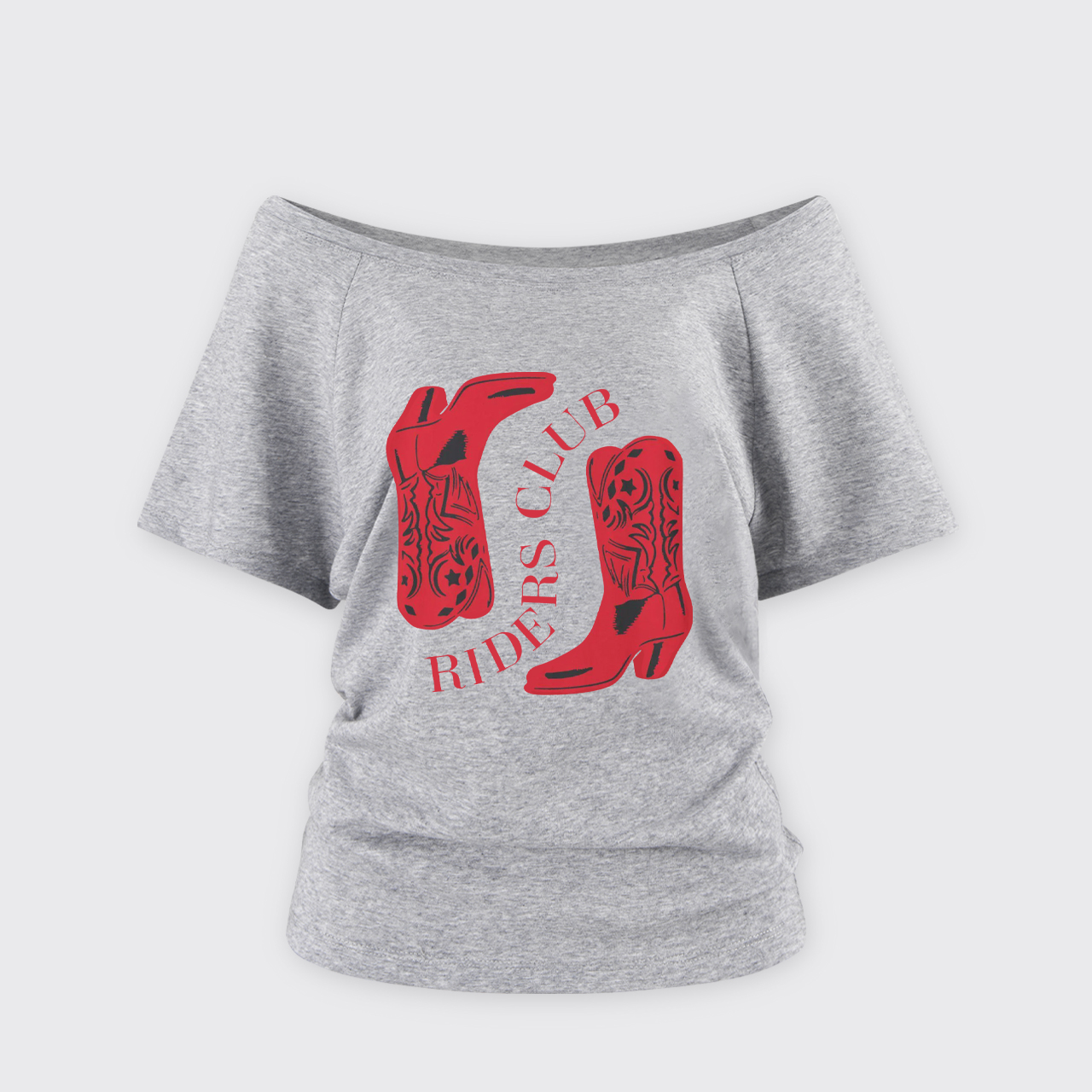 Cowgirl Boots Off Shoulder Top