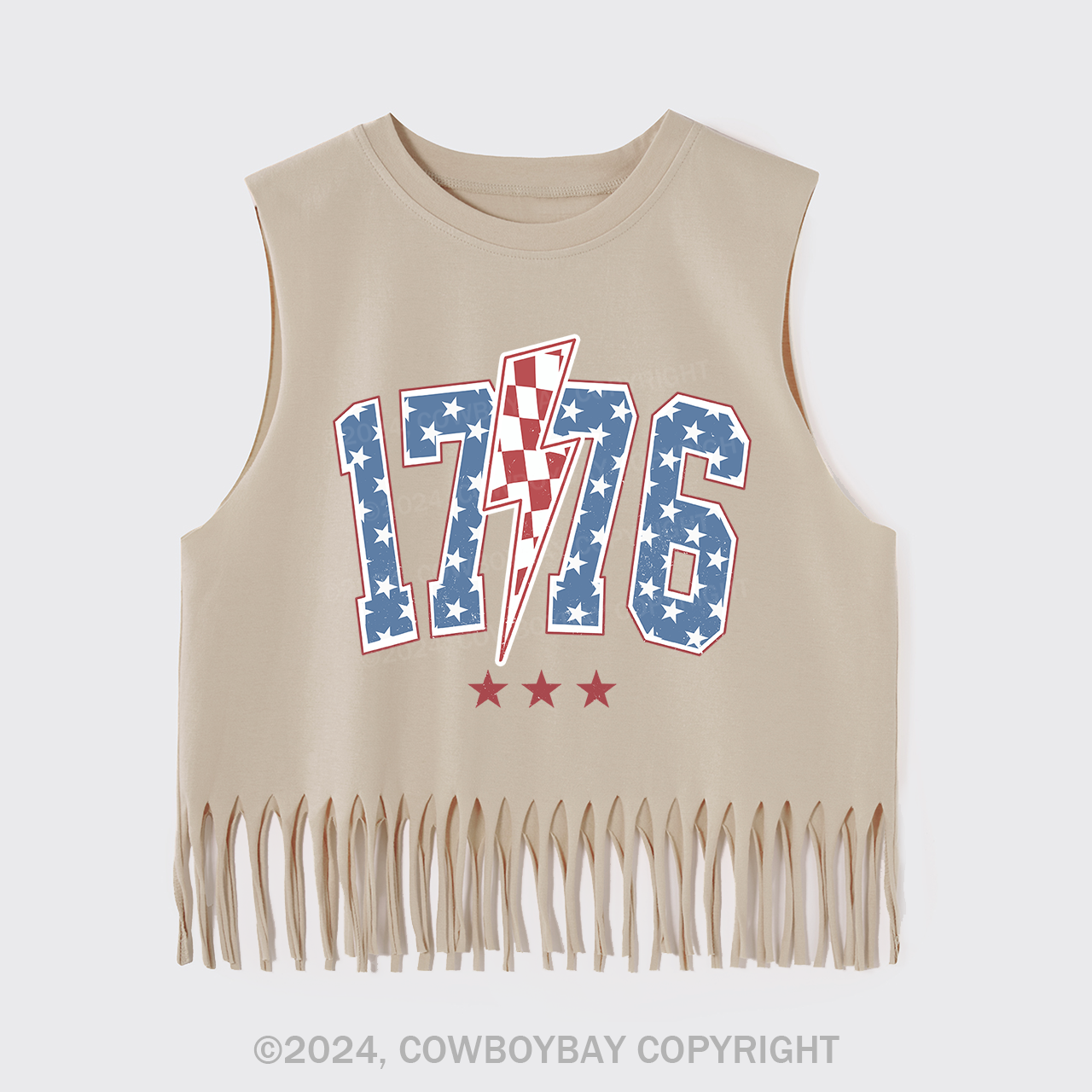 1776 America 4th of July Fringe Tank