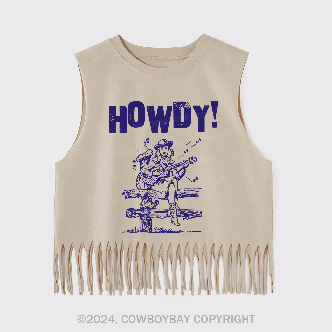 Howdy Cowgirls Love Country Music Fringe Tank