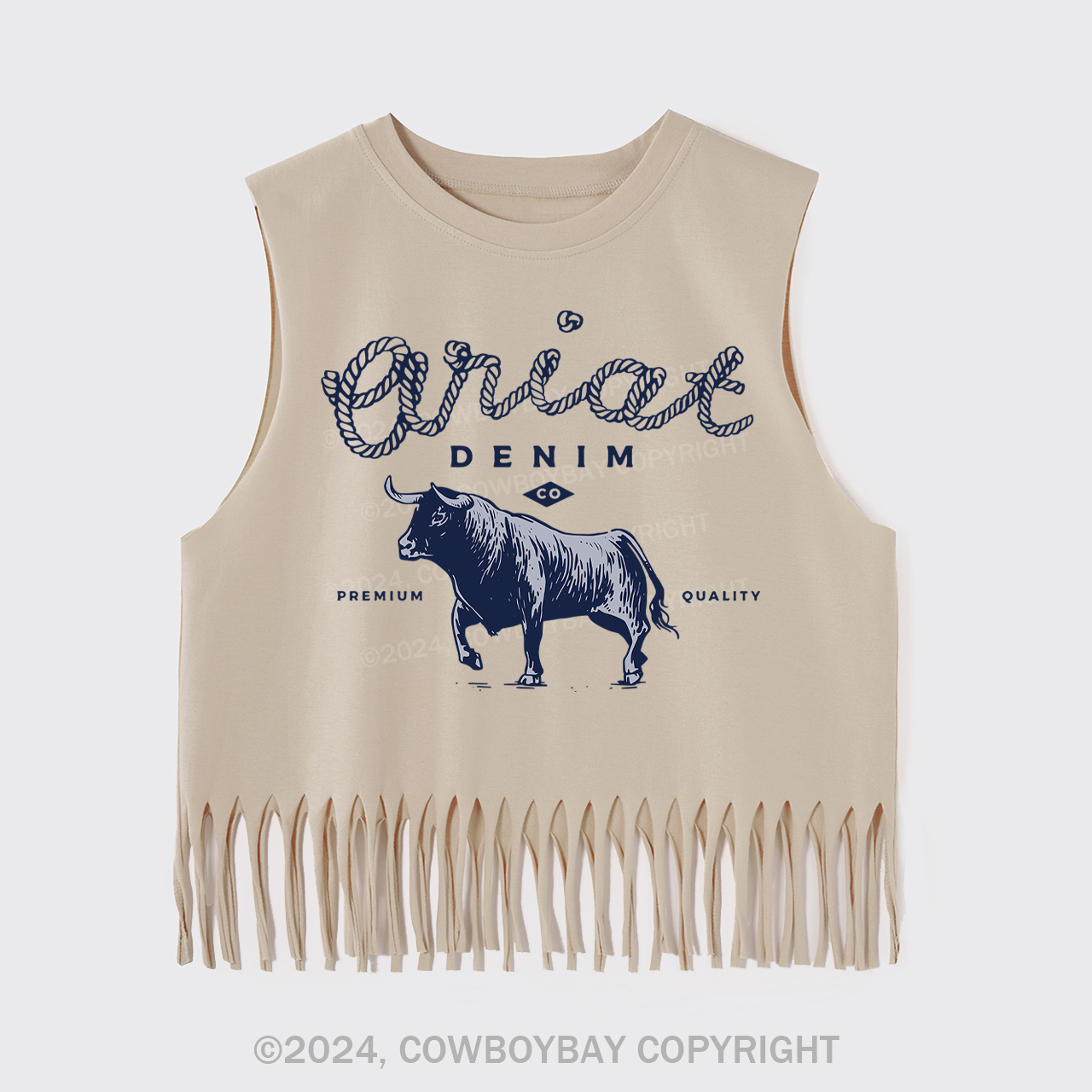 Ariat Denim Bull Fringe Tank