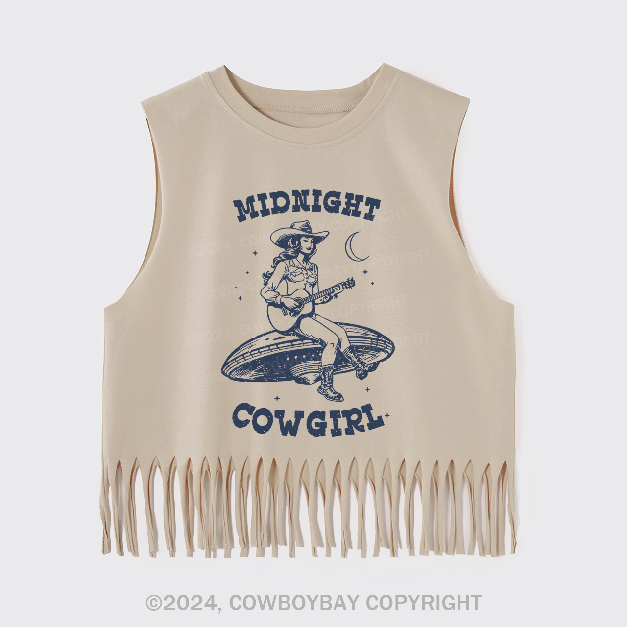 Midnight Cowgirl Fringe Tank