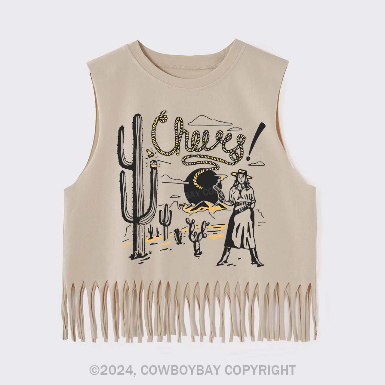 Cheers Cowgirls Fringe Tank