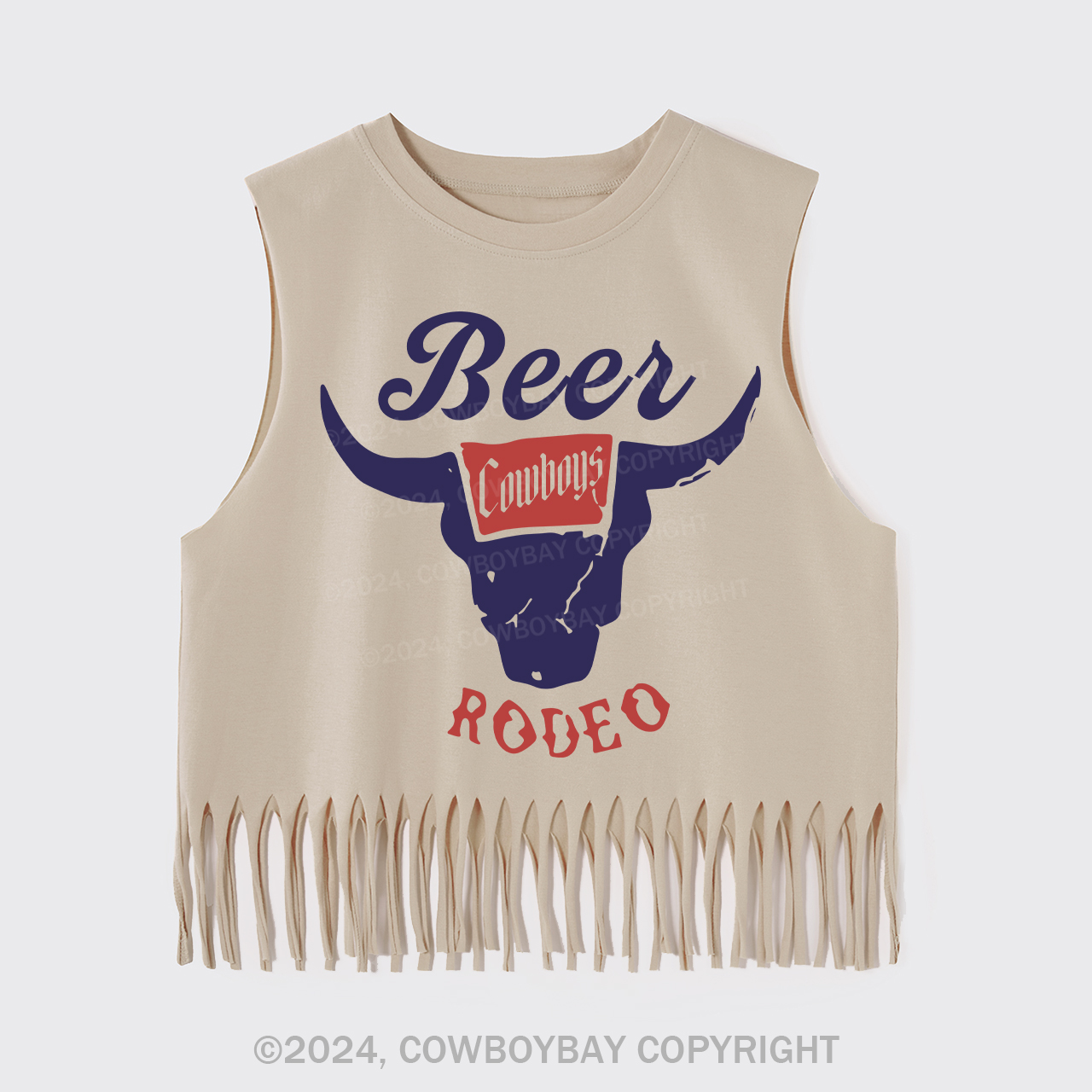Retro Beer Rodeo Inspired Fringe Tank