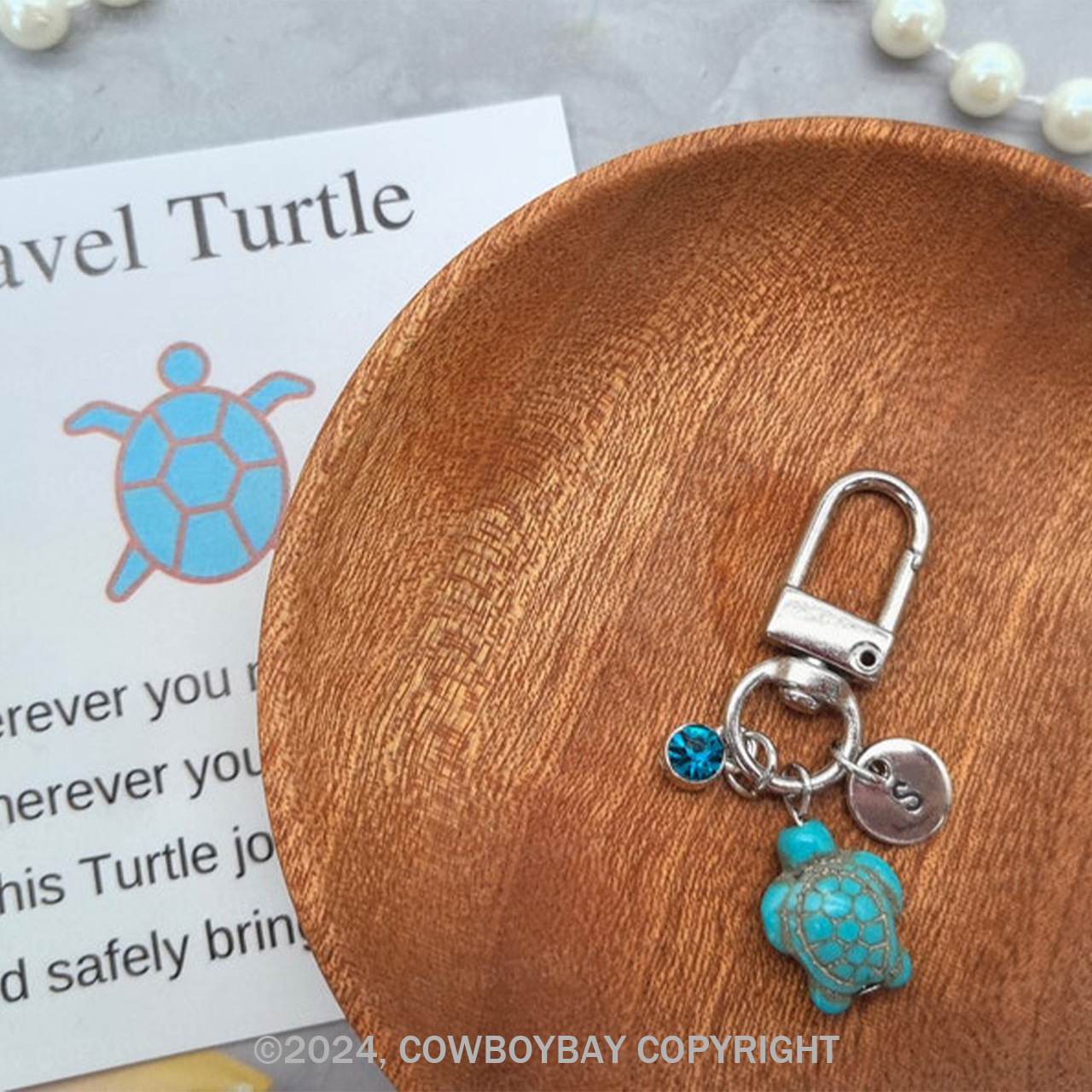Personalised Turtle Keychain