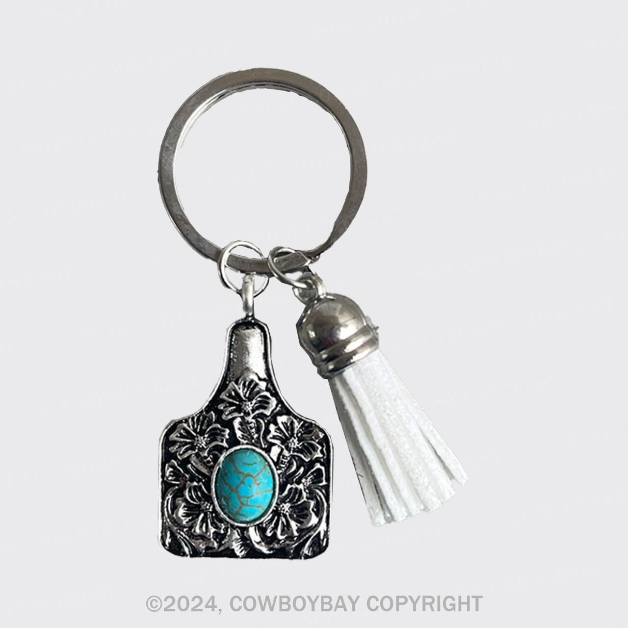 Western Cow Tag Keychain