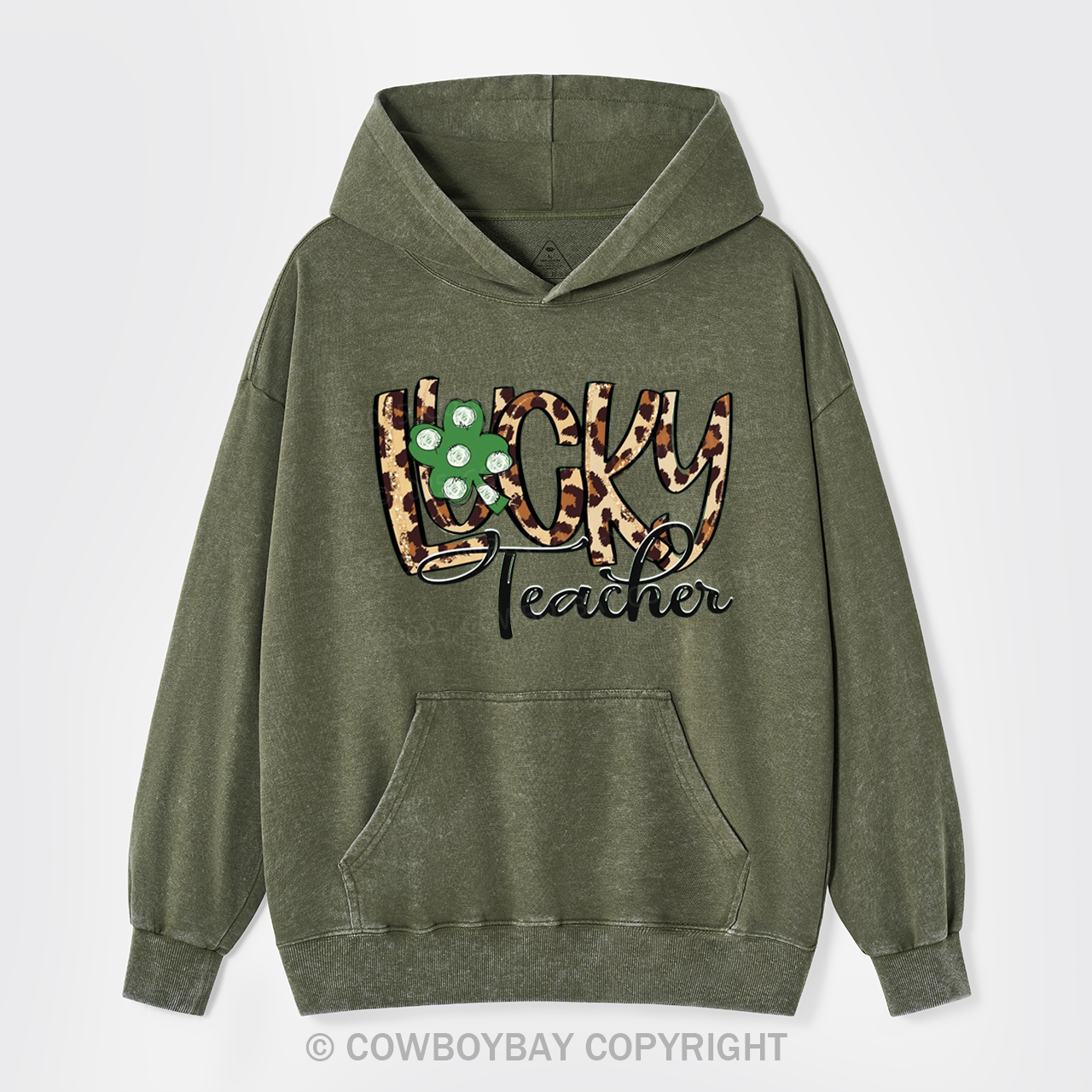 St. Patrick's Day Lucky Teacher Garment-Dye Hoodies