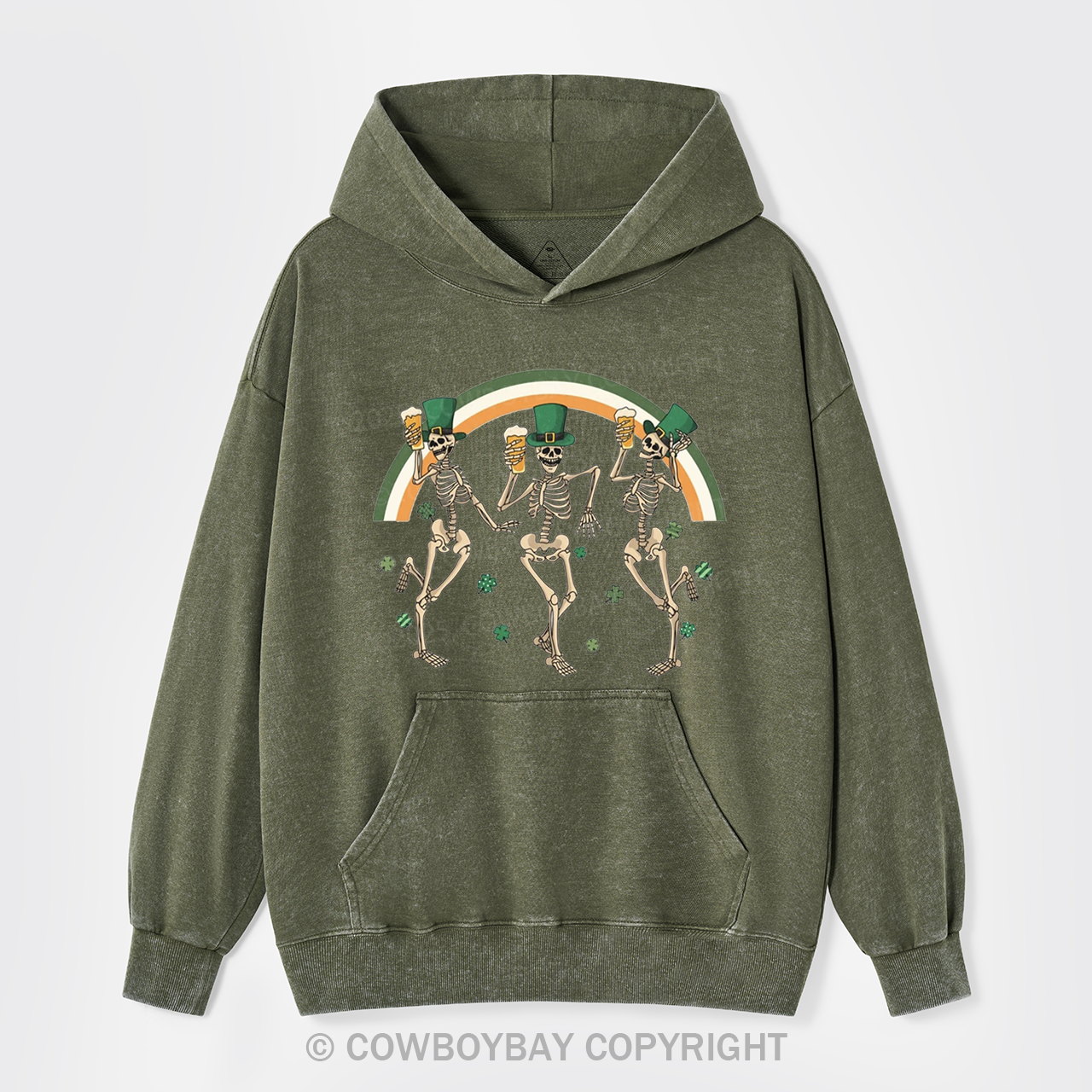 St. Patrick's Skeleton Garment-Dye Hoodies
