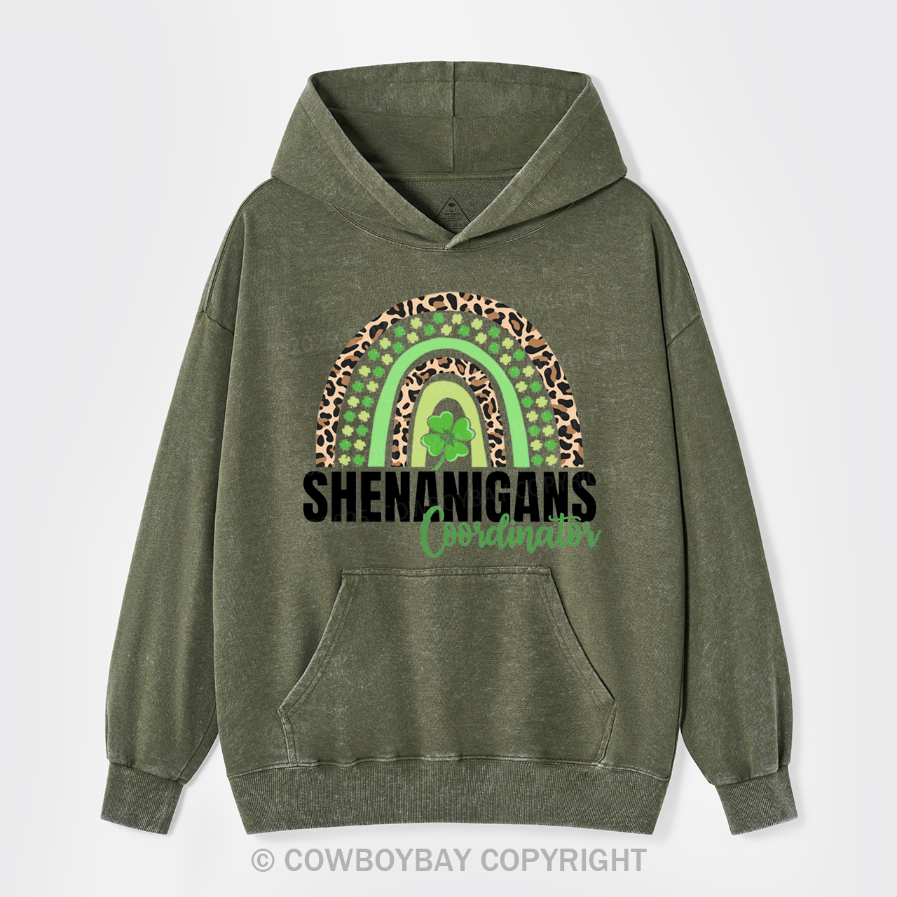 Happy Go Lucky,St Patrick's Day Garment-Dye Hoodies