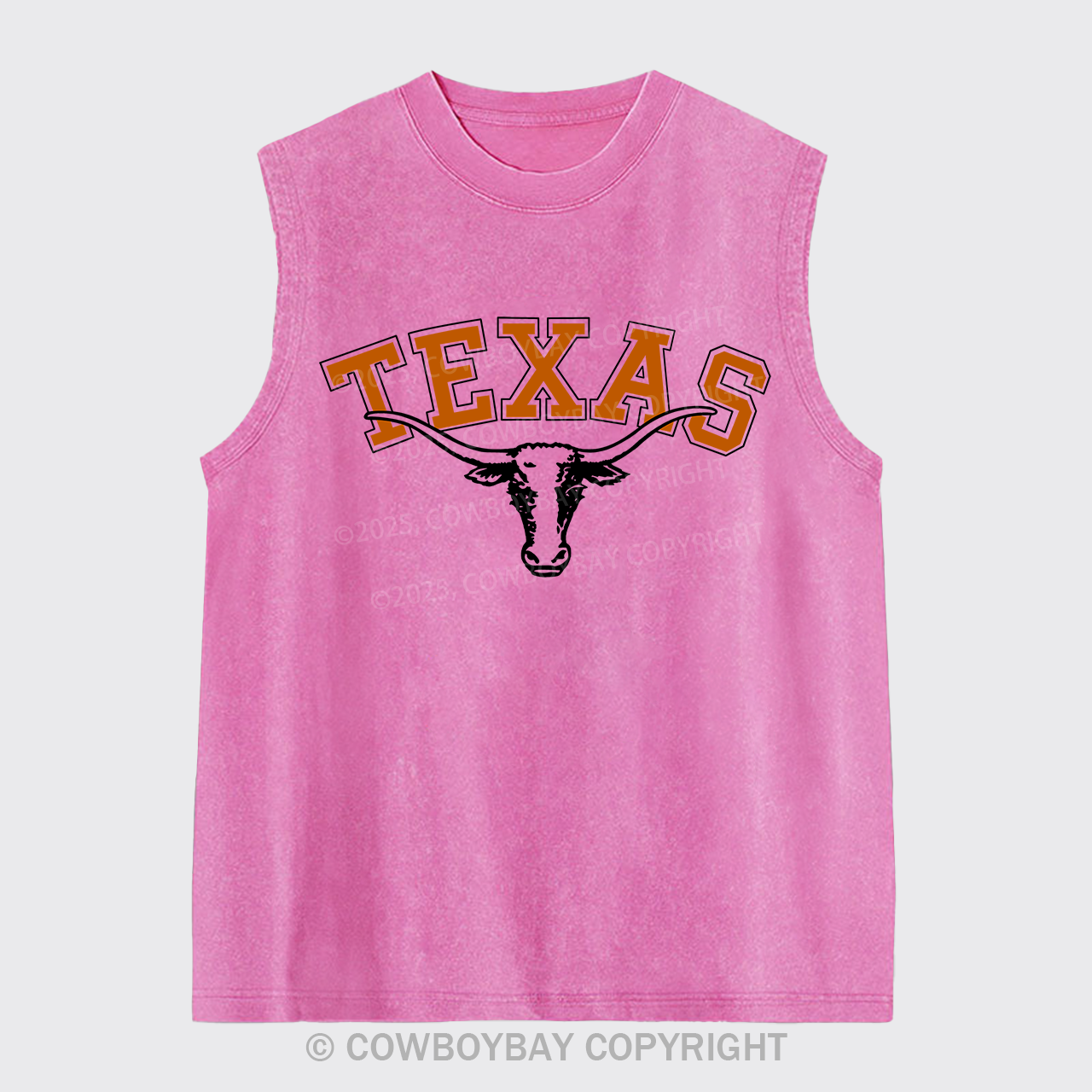 Texas Cow Bull Washed Tanks