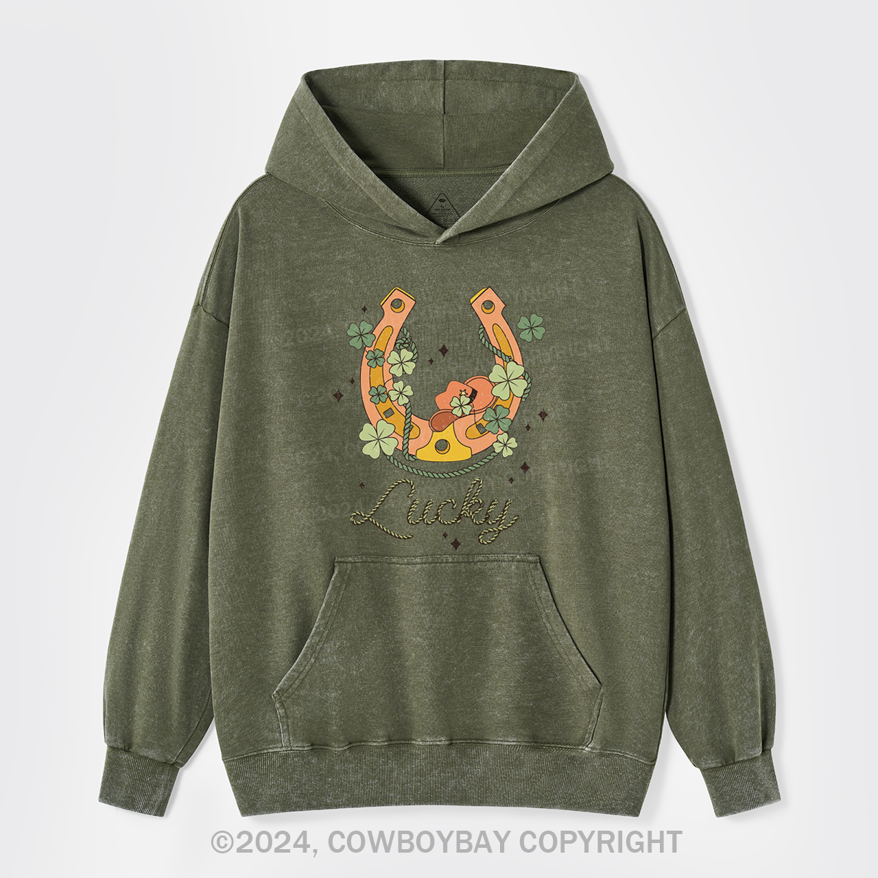 Lucky Saddle Garment-Dye Hoodies