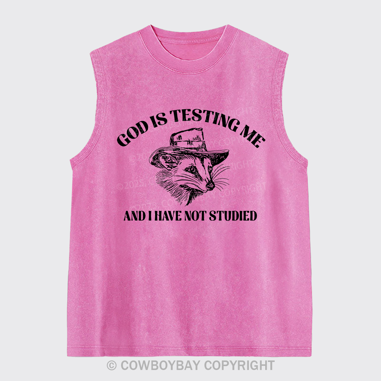 God Is Testing Me Funny Washed Tanks
