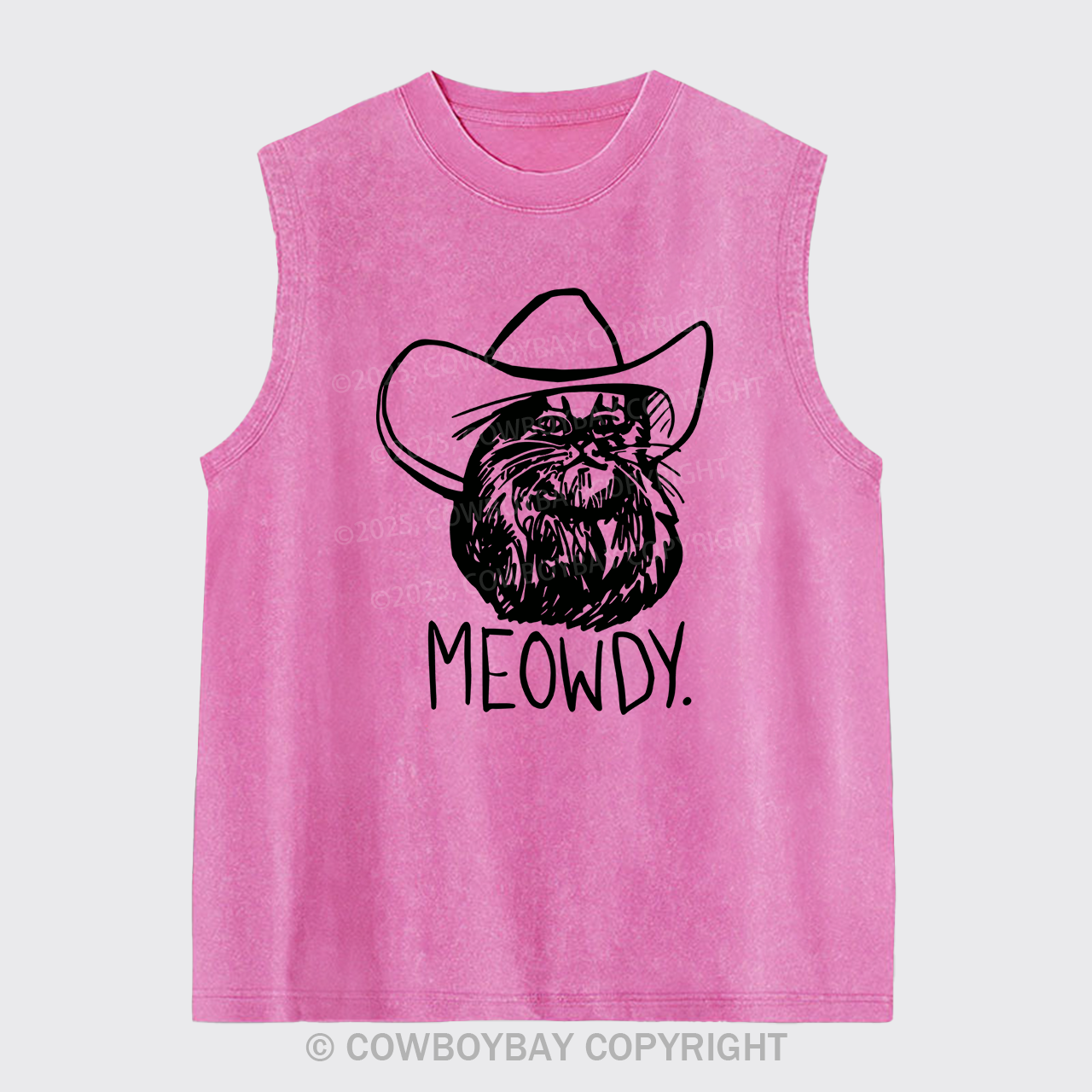 Meowdy Texas Cat Washed Tanks
