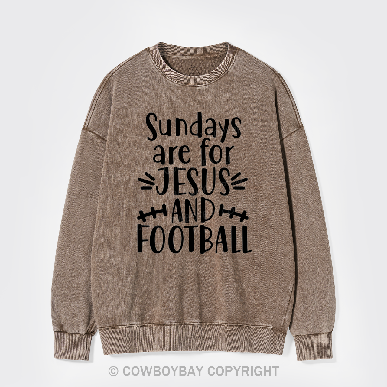 Jesus And Football Washed Sweatshirts