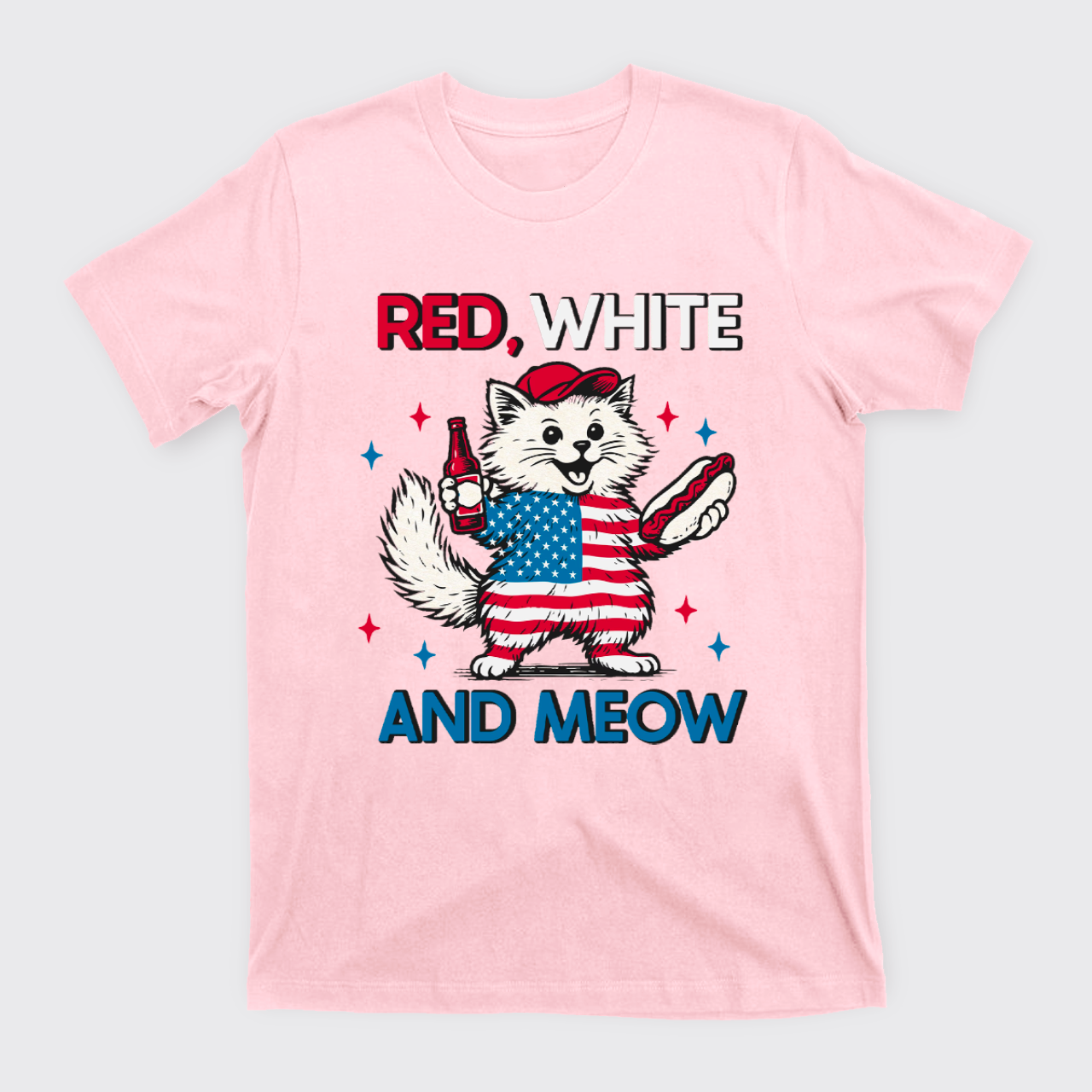 Funny Independence Day-Patriotic Cat T-Shirts