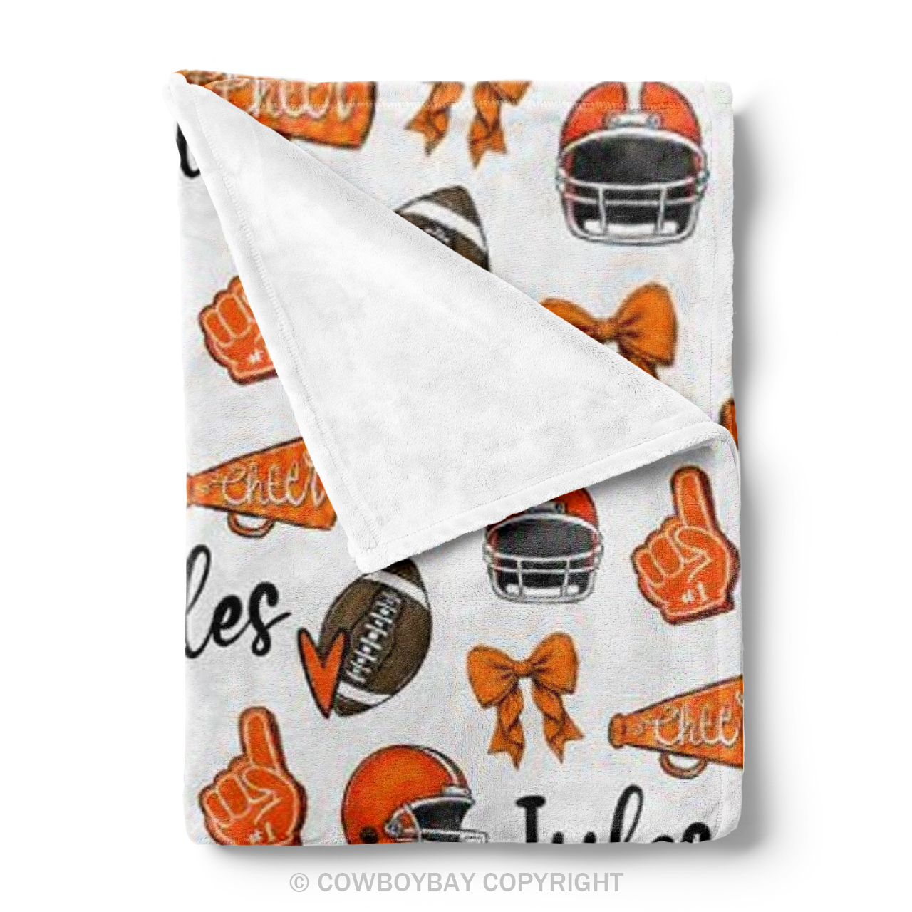 Custom Football Bow Blanket