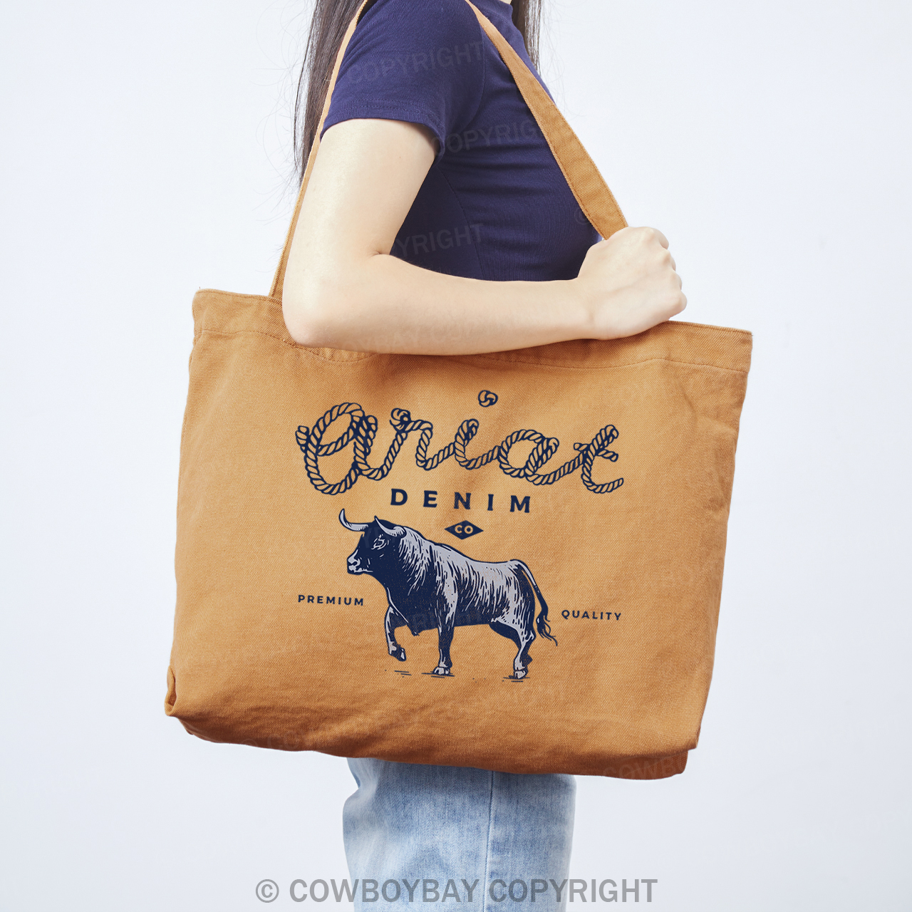 Ariat Denim Bull Cowboy Tote Bag