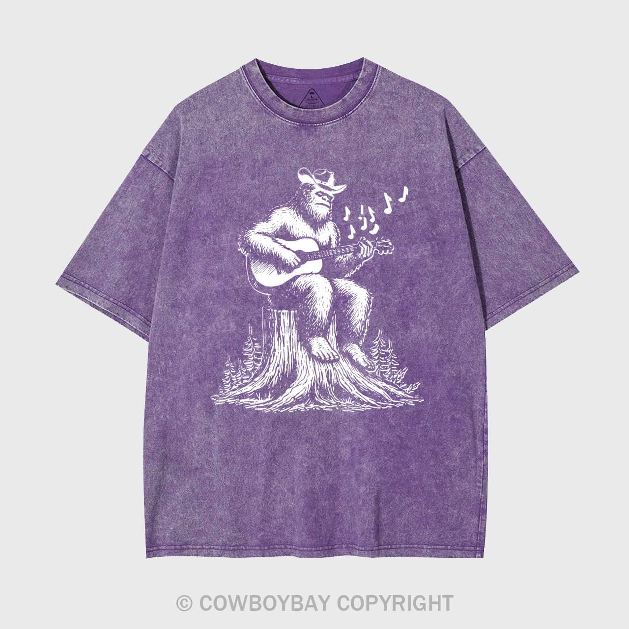 Retro Bigfoot Playing Guitar Garment-dye Tees