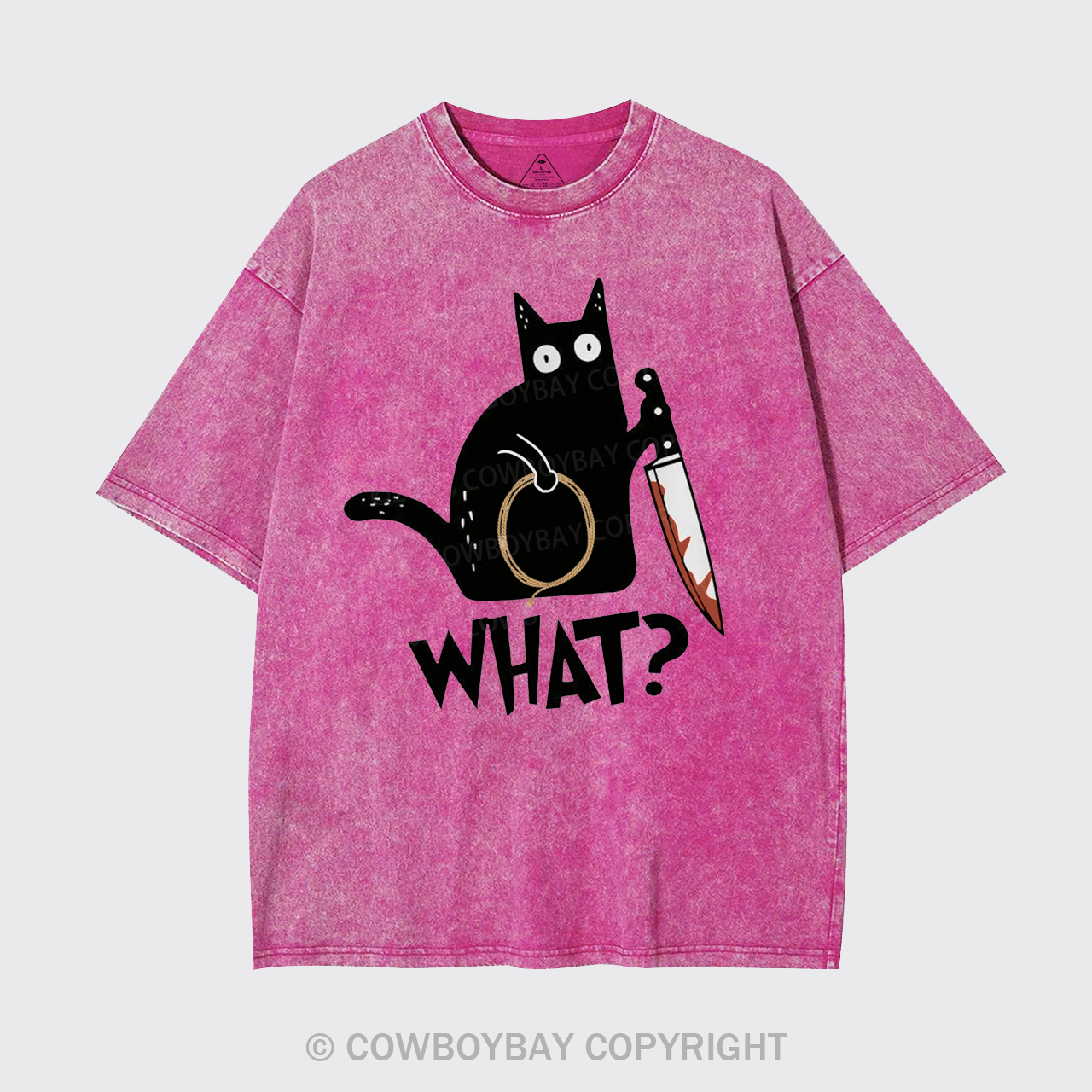 Murderous Black Cat With Knife Garment-dye Tees