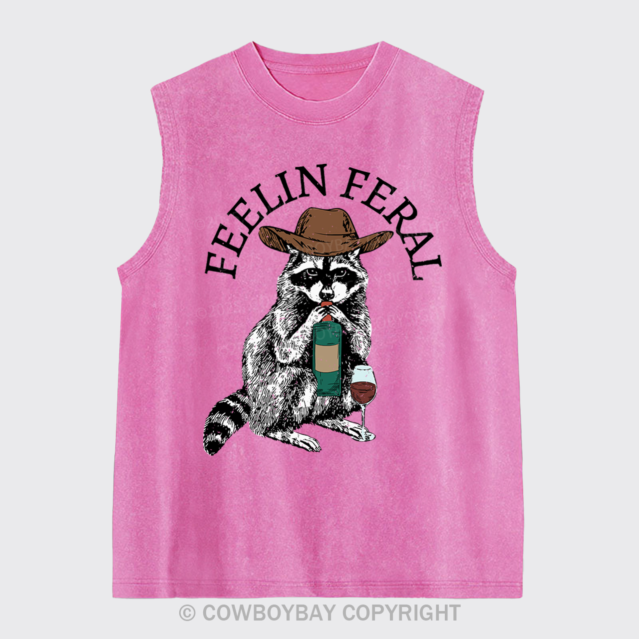 Funny Raccoon Washed Tanks