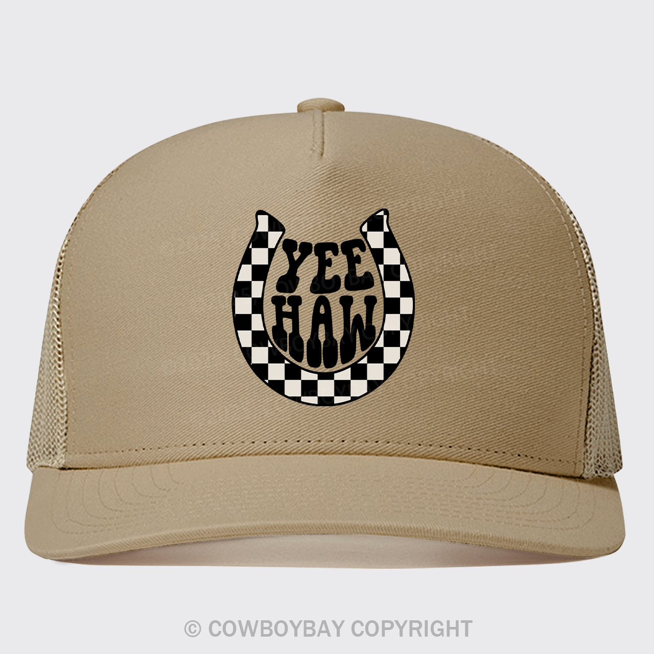 Yeehaw Checkered Trucker Hat