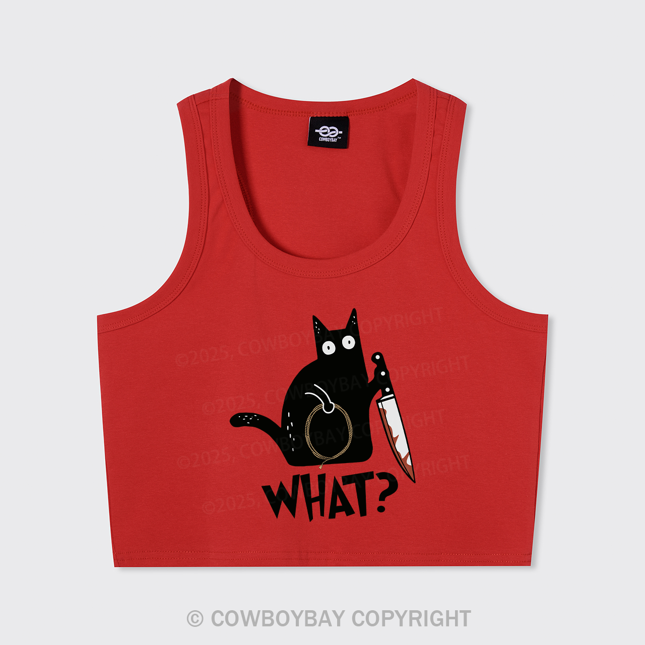 Murderous Black Cat With Knife Tank Top