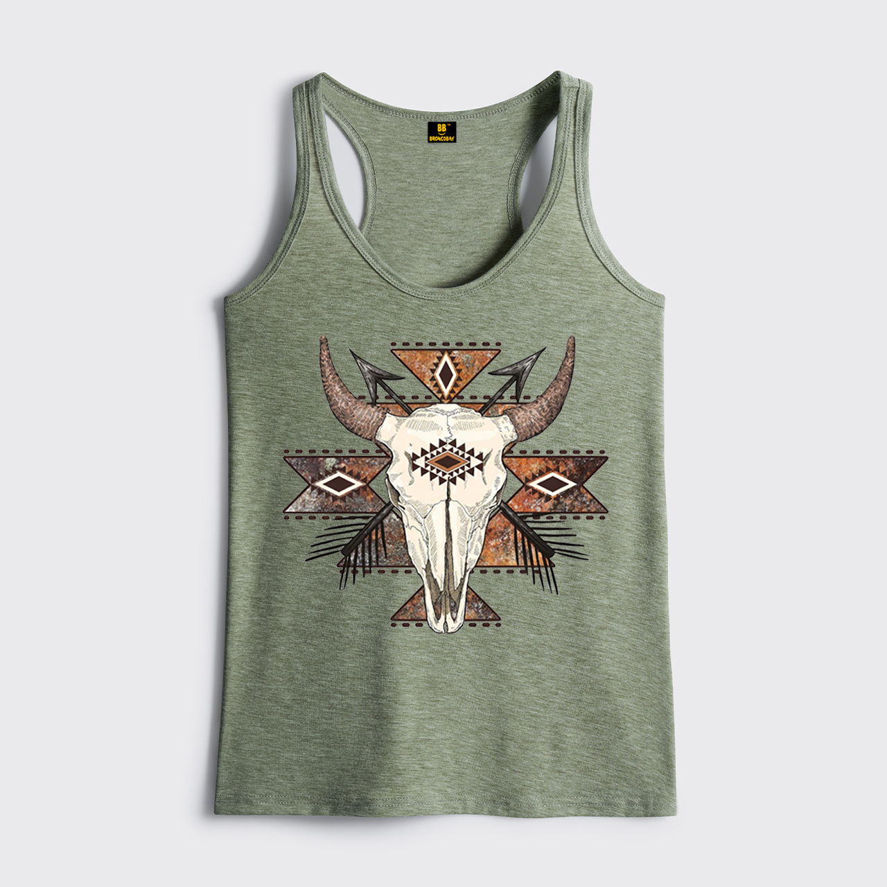Rustic Aztec Cow Skull Classic Tanks