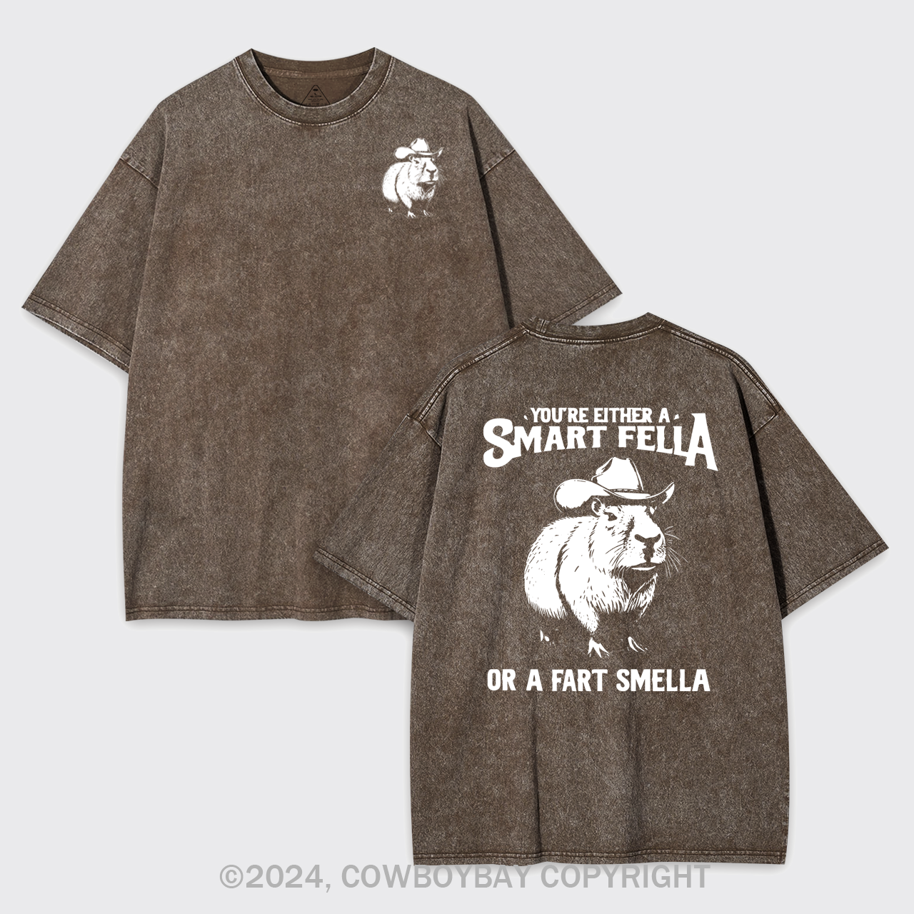 Retro Smart Fella Capybara 90s Garment-dye Tees