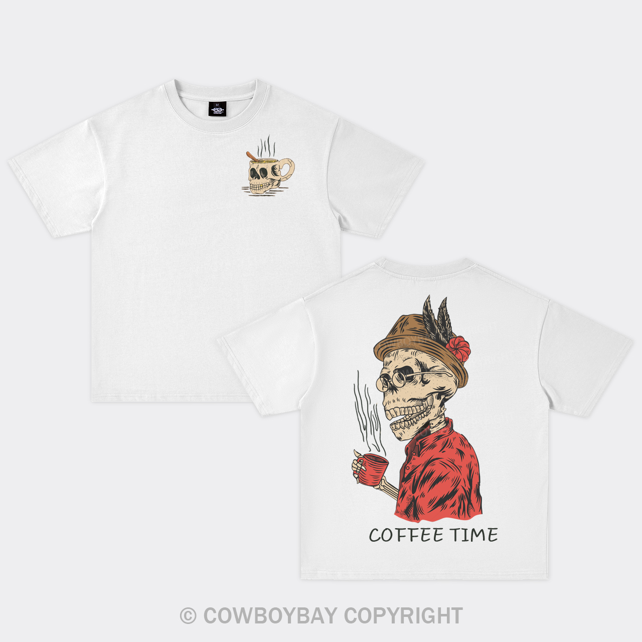 Cowboy Coffee Time Oversize T-Shirts