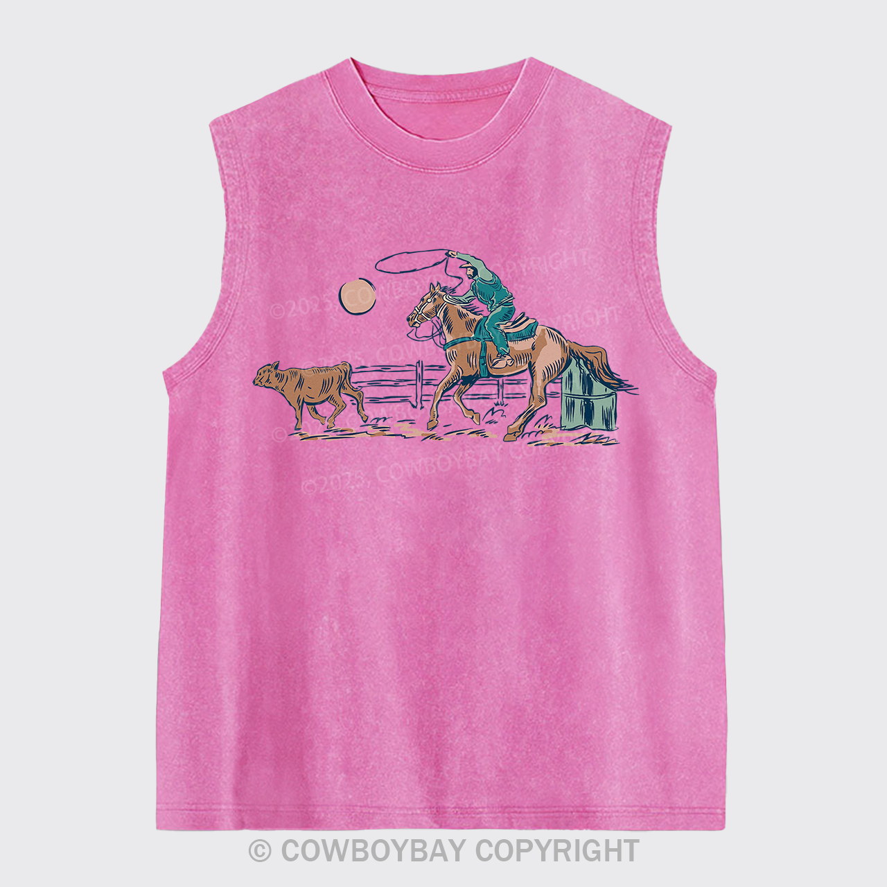 Western Cowboy Rodeo Washed Tanks