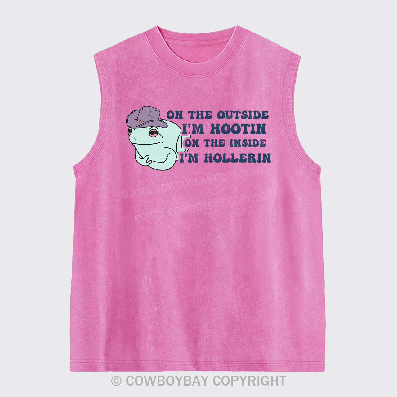 On The Inside I'm Hollerin Washed Tanks