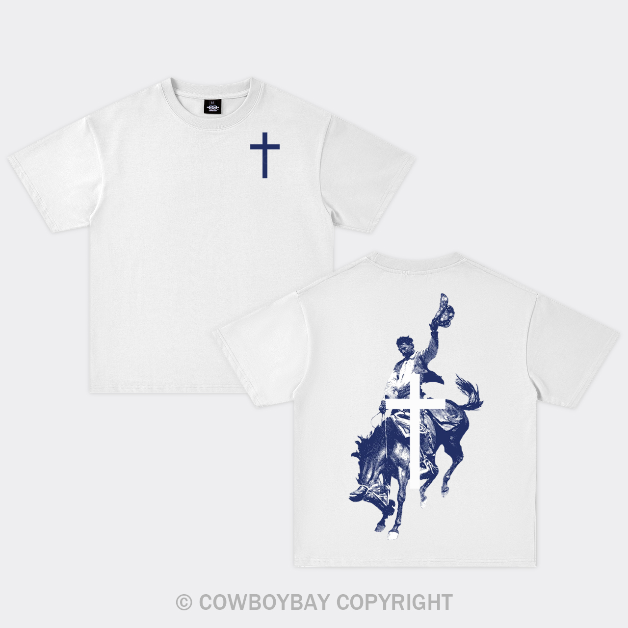 Cowboy Praying Horse Cross Oversize T-Shirts