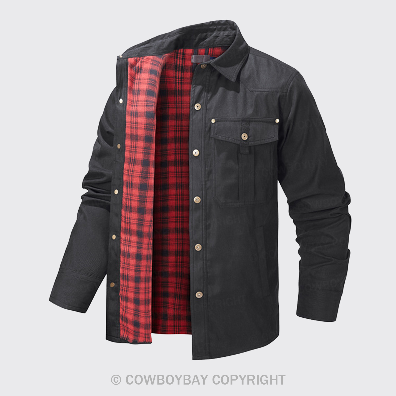 Western Solid Black Color Outdoor Jacket